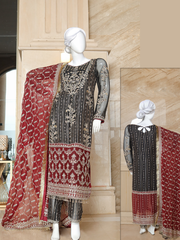 Malika Shahnaz Festive Vol-02 Unstitched Chiffon 3 Piece Suit Design-02