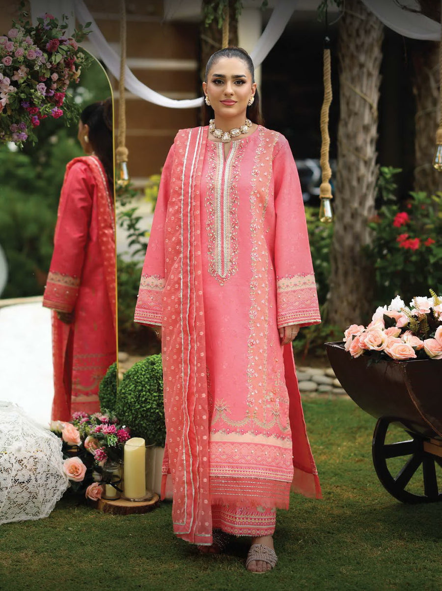 Rang Rasiya Luxury Silk Unstitched Embroidered 3Pc Suit D-10 Gazal