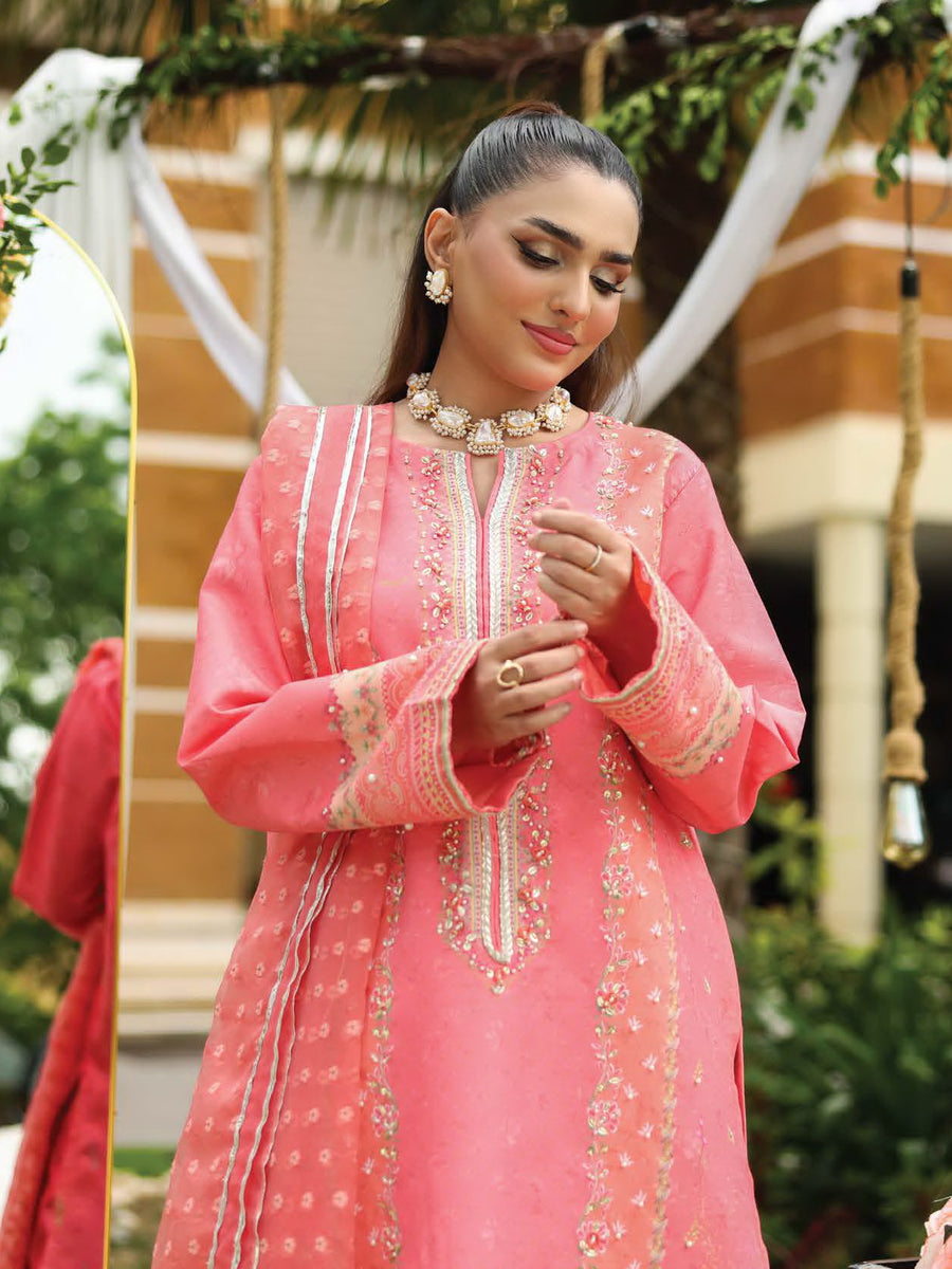 Rang Rasiya Luxury Silk Unstitched Embroidered 3Pc Suit D-10 Gazal