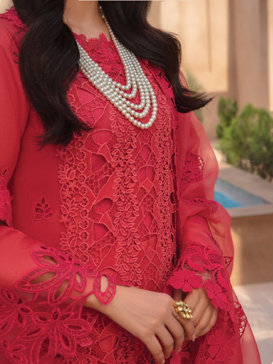 Rang Rasiya Premium Embroidered Lawn Unstitched 3Pc Suit D-03 CARNELIAN