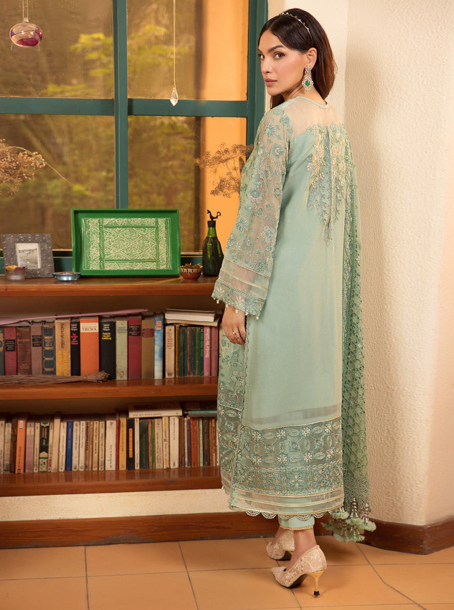 LaMode by Xenia Formals Unstitched Chiffon 3Pc Suit D-03 OLGA