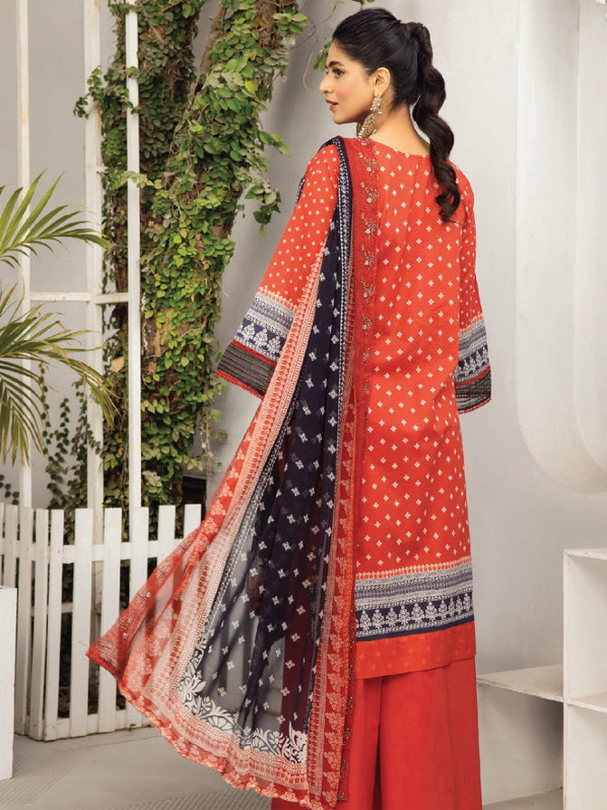 Dastaan by Humdum Embroidered Lawn Unstitched 3Pc Suit D-03