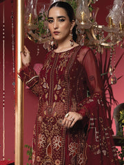 Heer by Humdum Embroidered Chiffon Unstitched 3PC Suit HR-03