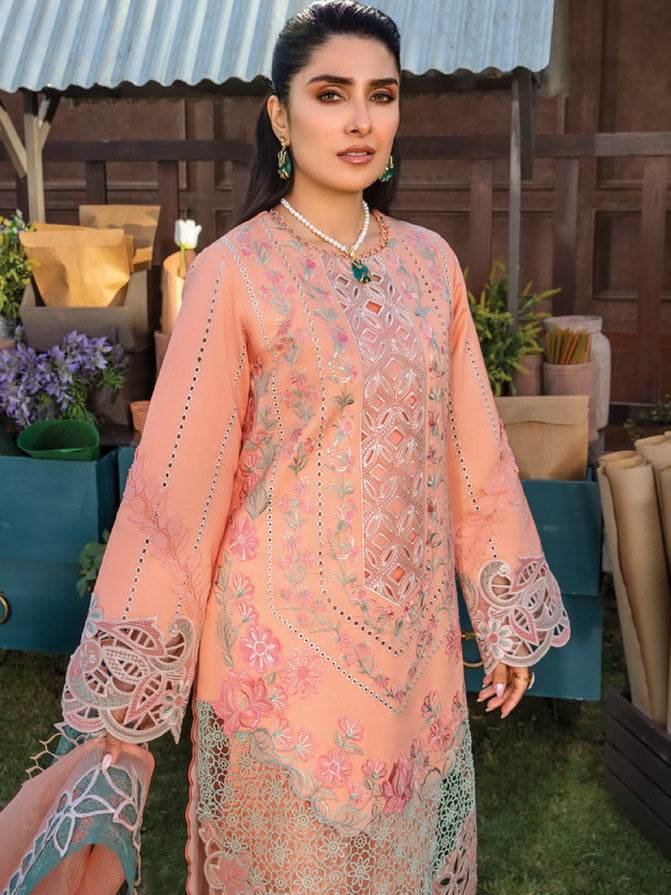 Rang Rasiya Premium Embroidered Lawn Unstitched 3Pc Suit D-03 RANIA
