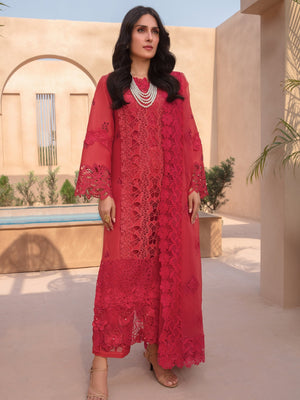 Rang Rasiya Premium Embroidered Lawn Unstitched 3Pc Suit D-03 CARNELIAN