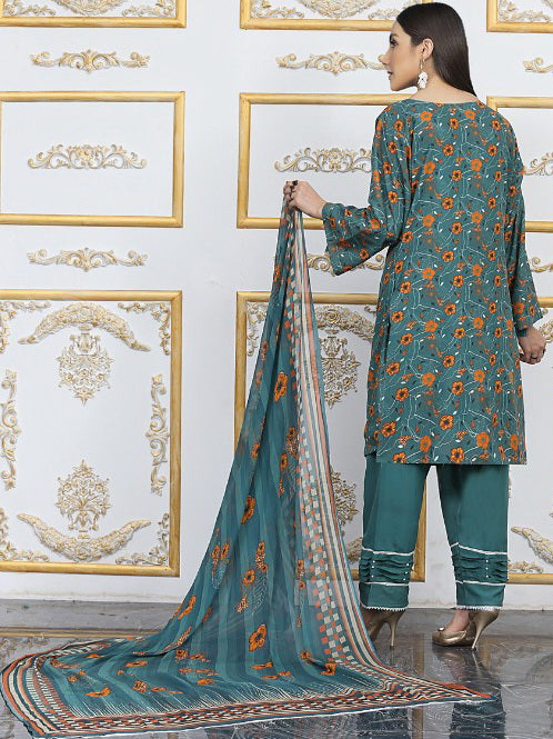 Shaista Digital Printed Karandi Unstitched 3 Piece Suit D-03