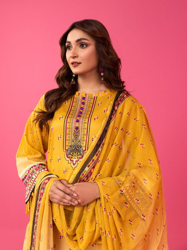 Al Kareem Gul-e-Lala Digital Printed Lawn Unstitched 3Pc Suit D-2542