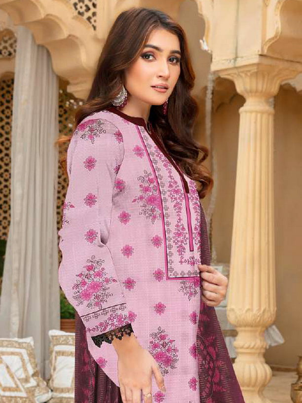 Rashk e Qamar Hajra Exclusive Dabi Lawn Unstitched 3Pc Suit D-03