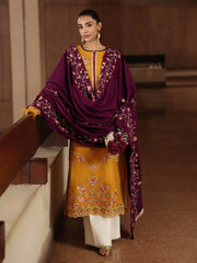RajBari Premium Embroidered Peach Unstitched 3Pc Suit D-03