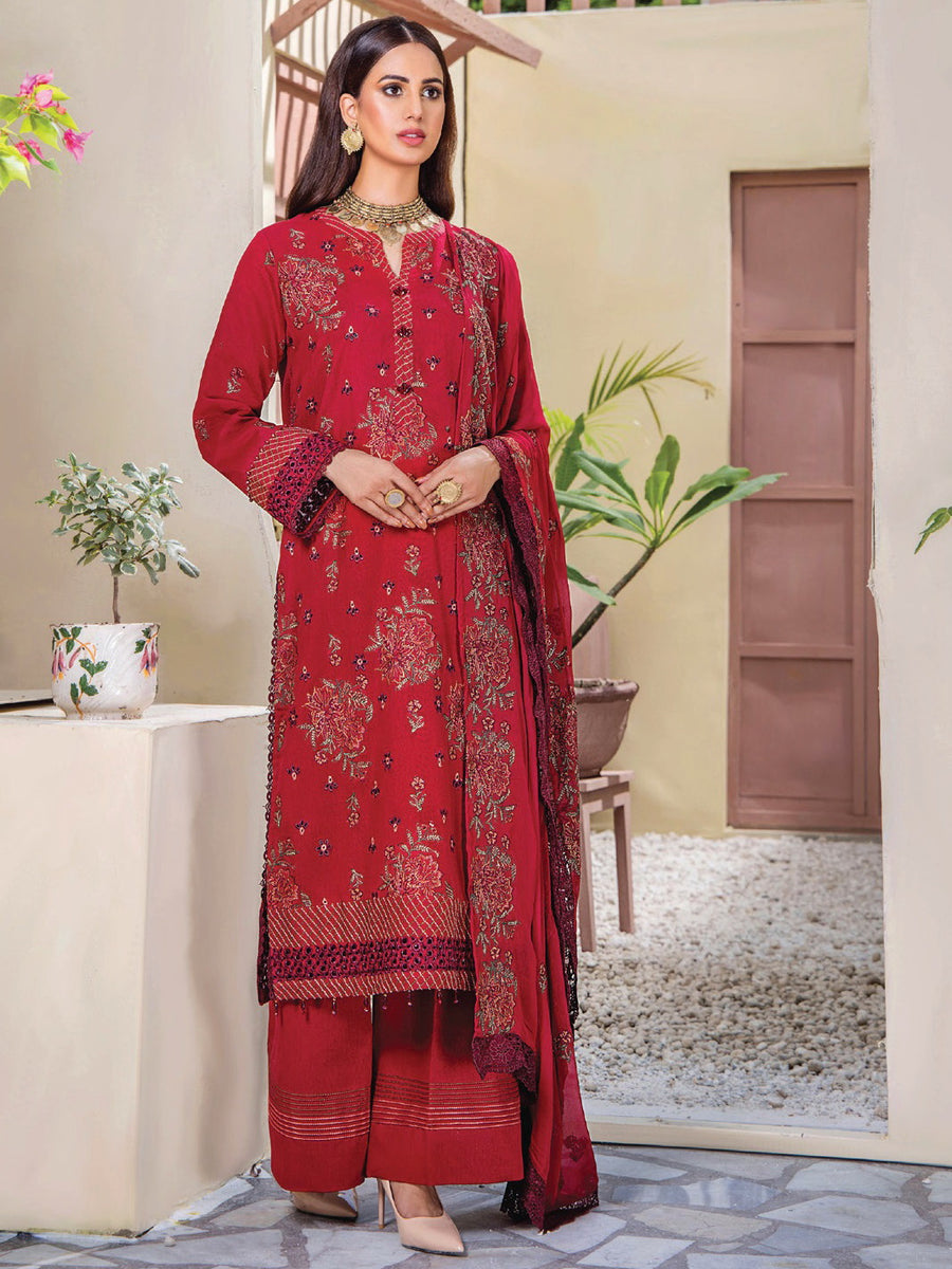 Rumli by Humdum Embroidered Karandi Unstitched 3Pc Suit RM-03