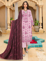 Rashk e Qamar Hajra Exclusive Dabi Lawn Unstitched 3Pc Suit D-03