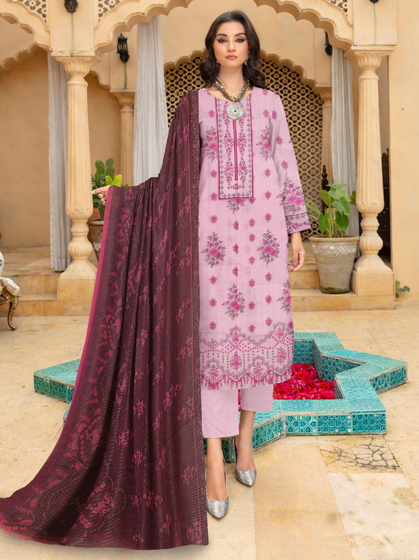Rashk e Qamar Hajra Exclusive Dabi Lawn Unstitched 3Pc Suit D-03