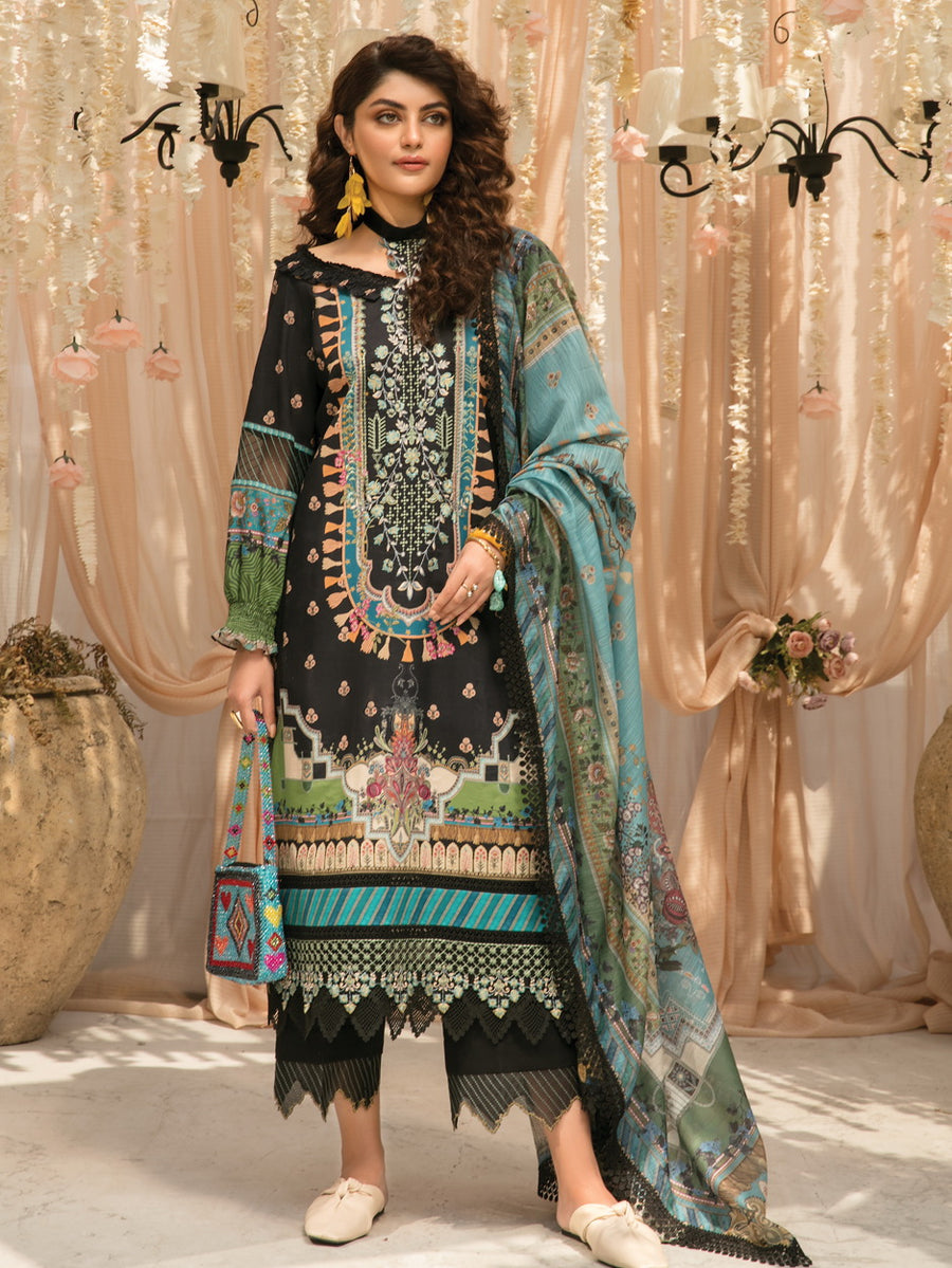 Rang Rasiya Florence Embroidered Lawn Unstitched 3Pc Suit D-03 MAYA