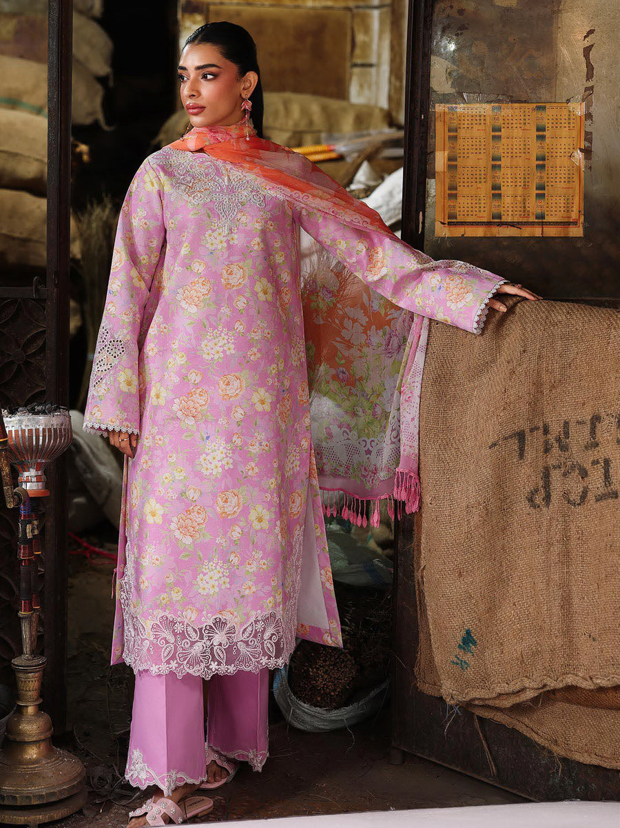 RajBari Nissa Floral Symphony Embroidered Lawn Unstitched 3Pc Suit D-03