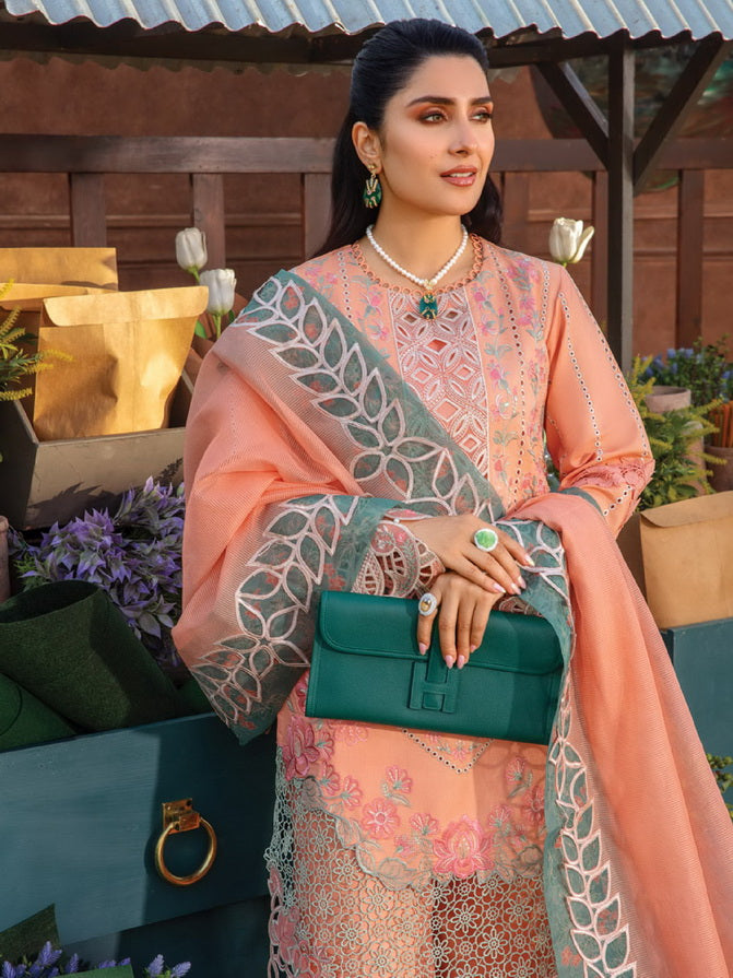 Rang Rasiya Premium Embroidered Lawn Unstitched 3Pc Suit D-03 RANIA