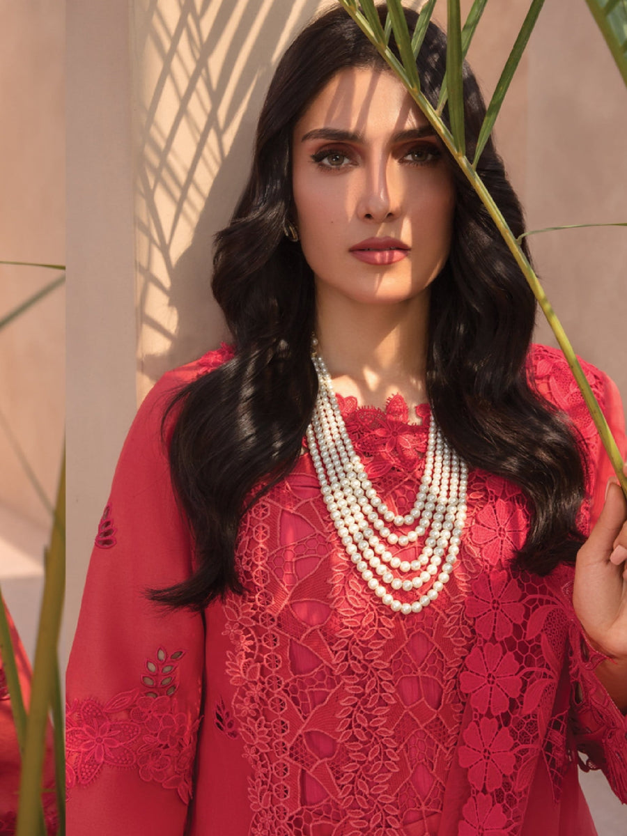Rang Rasiya Premium Embroidered Lawn Unstitched 3Pc Suit D-03 CARNELIAN