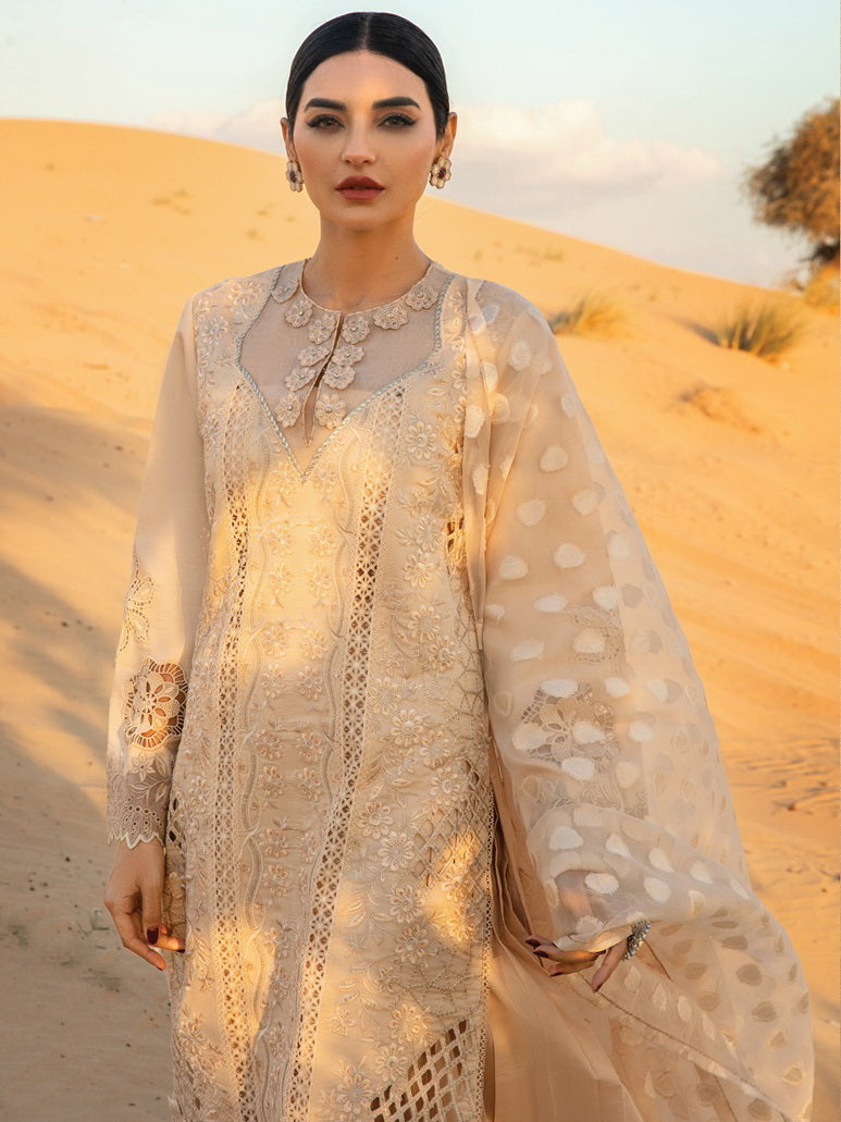 Rang Rasiya Premium Embroidered Lawn Unstitched 3Pc Suit D-03 ELAHEH