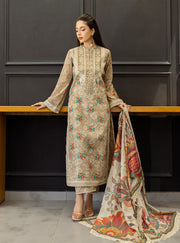 Zainab Chottani Tahra Embroidered Lawn Unstitched 3Pc Suit D-03 AYMAH
