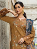 Rang Rasiya Carnation Embroidered Linen Unstitched 3Pc Suit D-03 Autumn