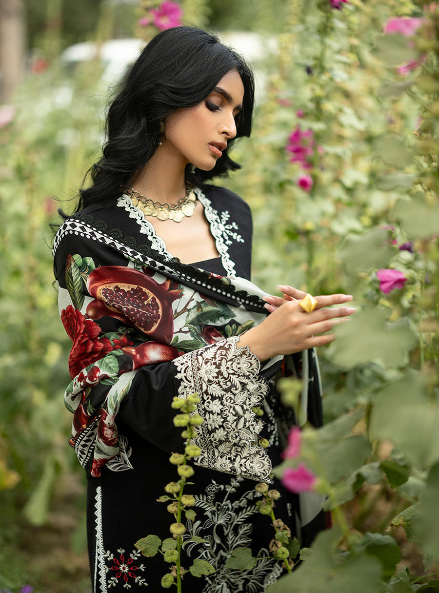 Zainab Chottani Luxe Lawn Unstitched Embroidered 3Pc Suit D-03 Fia