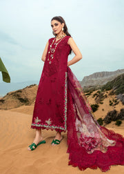 Saira Shakira Embroidered Lawn Unstitched 3Pc Suit D-03A Lillie de Jong - Cherry