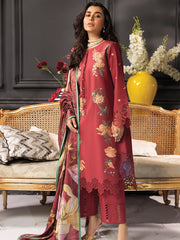 Rang Rasiya Carnation Embroidered Khaddar Unstitched 3Pc Suit D-03