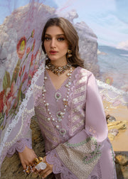 Saira Shakira Embroidered Lawn Unstitched 3Pc Suit D-03B Lillie de Jong - Amethyst