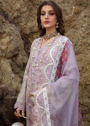 Saira Shakira Embroidered Lawn Unstitched 3Pc Suit D-03B Lillie de Jong - Amethyst