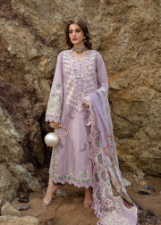 Saira Shakira Embroidered Lawn Unstitched 3Pc Suit D-03B Lillie de Jong - Amethyst