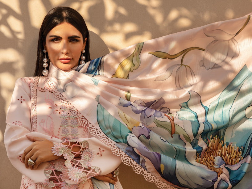 Rang Rasiya Carnation Embroidered Lawn Unstitched 3Pc Suit D-03 Camilia