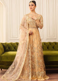 Hemline by Mushq Embroidered Net Unstitched 3Pc Suit D-03 Chamois