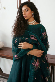 Iris by Jazmin Embroidered Eid Lawn Unstitched 3Pc Suit D-03 GREEN GEMSTONE