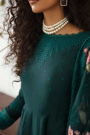 Iris by Jazmin Embroidered Eid Lawn Unstitched 3Pc Suit D-03 GREEN GEMSTONE