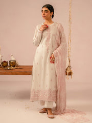 Cross Stitch Mahiri Embroidered Lawn Unstitched 3Pc Suit D-03 Ivory Cream