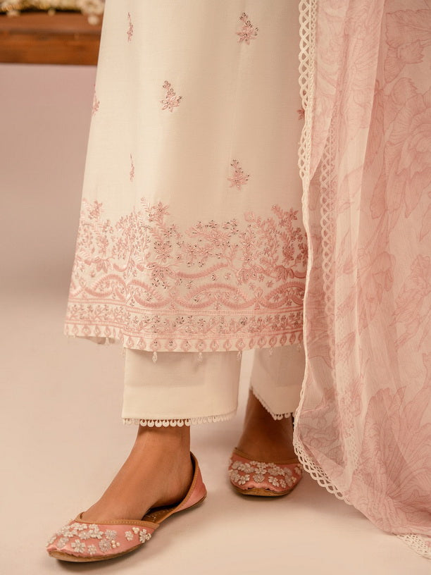 Cross Stitch Mahiri Embroidered Lawn Unstitched 3Pc Suit D-03 Ivory Cream
