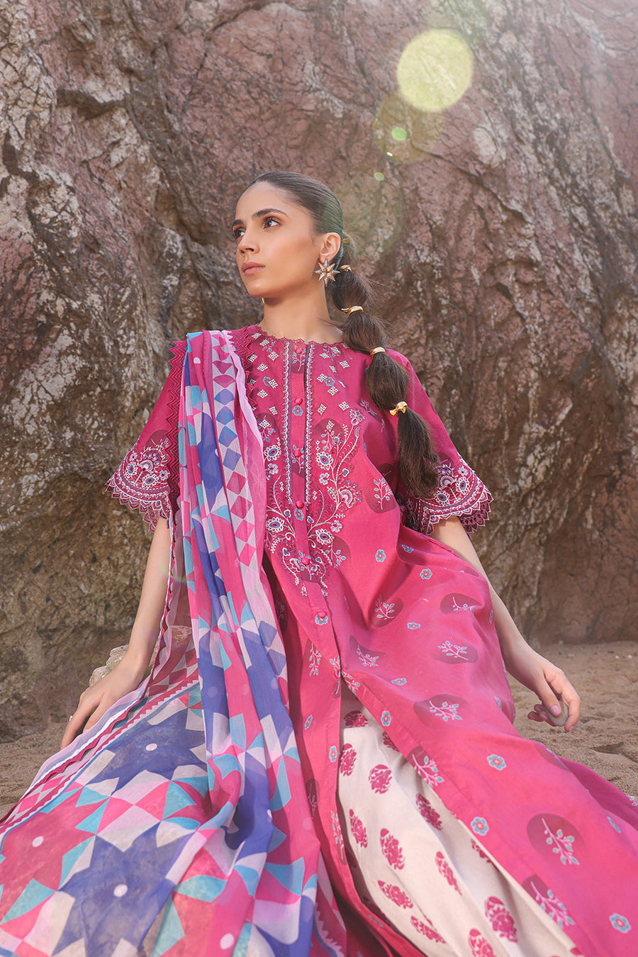 Ayzel Tropicana Embroidered Lawn Unstitched 3Pc Suit AZL-24-V2-03 Lenora