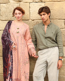 Rang Rasiya Carnation Embroidered Karandi Unstitched 3Pc Suit D-03 Latte