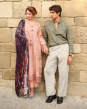 Rang Rasiya Carnation Embroidered Karandi Unstitched 3Pc Suit D-03 Latte