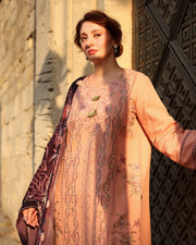 Rang Rasiya Carnation Embroidered Karandi Unstitched 3Pc Suit D-03 Latte