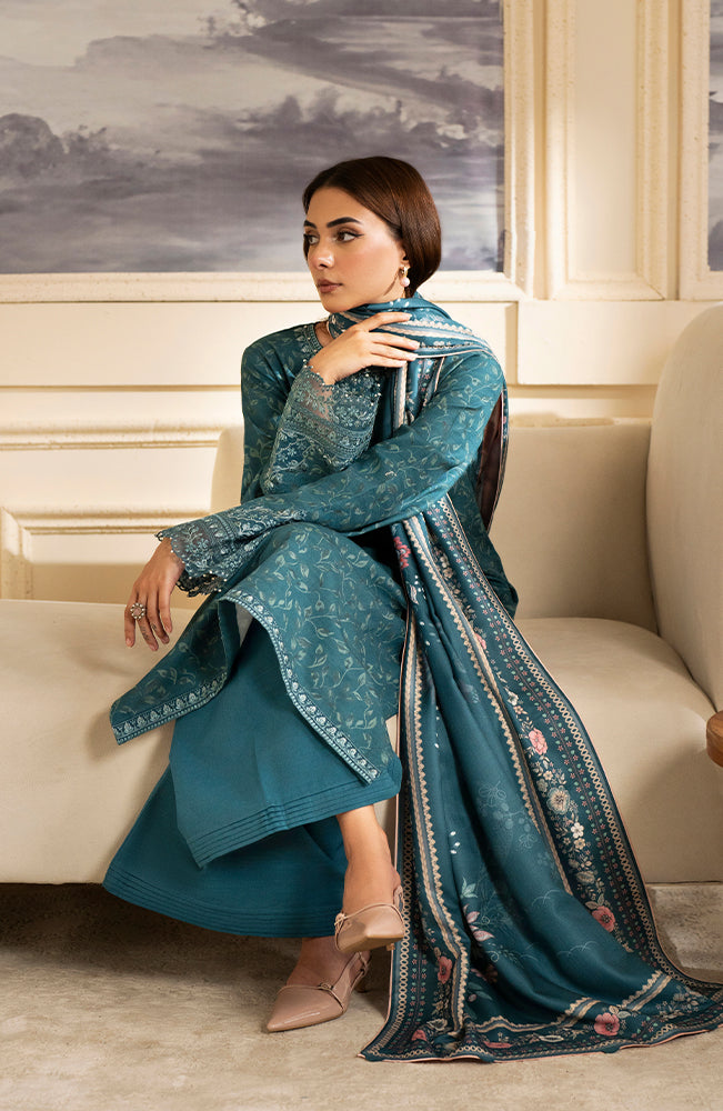 Bellini by Seran Embroidered Khaddar Unstitched 3Pc Suit D-03 Leona