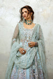 Mushq Stardust Embroidered Net Unstitched 3Pc Suit D-03 Silver Screen