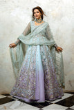 Mushq Stardust Embroidered Net Unstitched 3Pc Suit D-03 Silver Screen