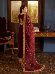 Zainab Chottani Embroidered Velvet Unstitched 3Pc Suit D-03 ZIBA