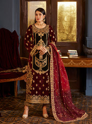 Zainab Chottani Embroidered Velvet Unstitched 3Pc Suit D-03 ZIBA