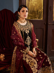 Zainab Chottani Embroidered Velvet Unstitched 3Pc Suit D-03 ZIBA