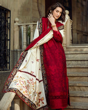 Mushq Broadway Embroidered Jacquard Viscose Unstitched 3Pc Suit - Flying Kiss