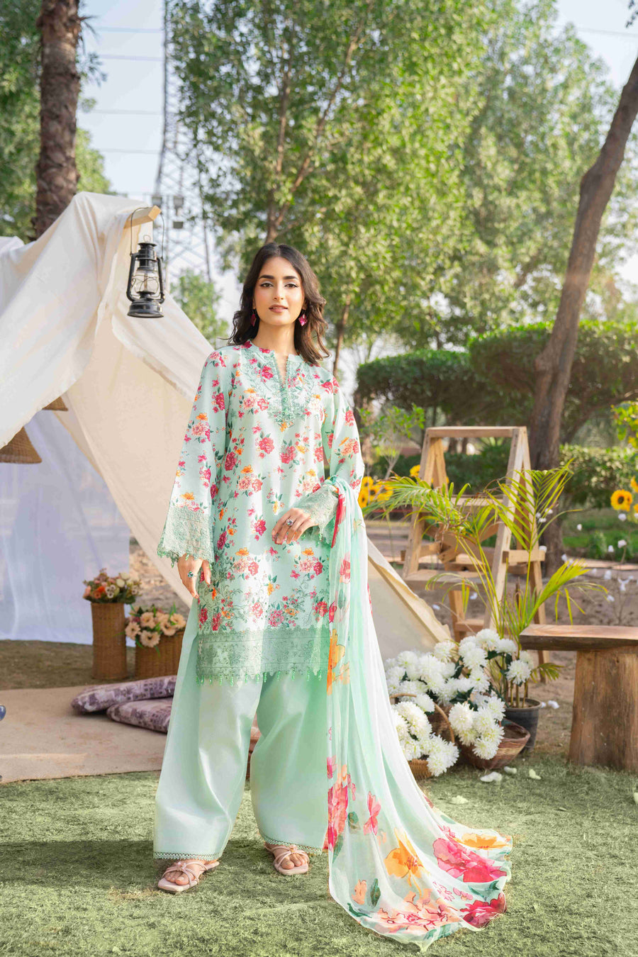 Spring Bell by Sanam Saeed Embroidered Lawn Unstitched 3Pc Suit D-03
