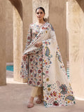 Zeenia Serene Printed Linen Unstitched 3Pc Suit D-03