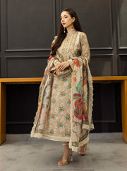 Zainab Chottani Tahra Embroidered Lawn Unstitched 3Pc Suit D-03 AYMAH