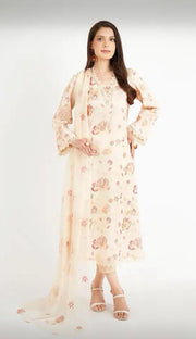 Chikankari Exclusive Embroidered Lawn Unstitched 3Pc CH26-V1-D103